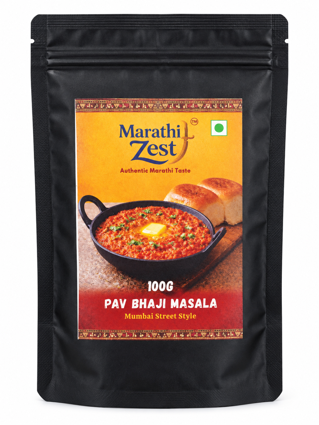 Marathi Zest Pav Bhaji Masala 100g black pouch